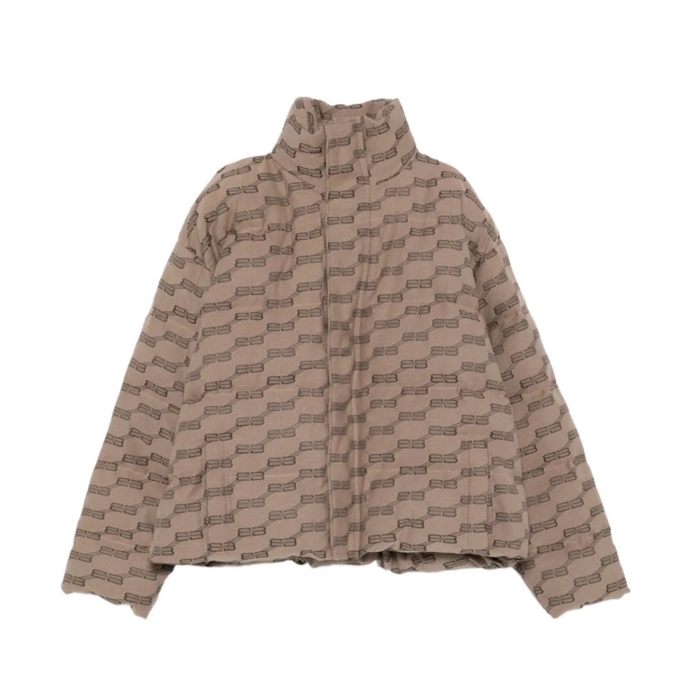Men's Balenciaga logo-pattern quilted padded jacket Bb monogram
size 54 XXL